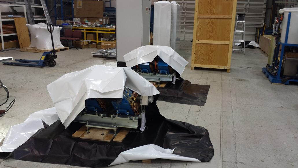Cyclotron equipment being packaged up